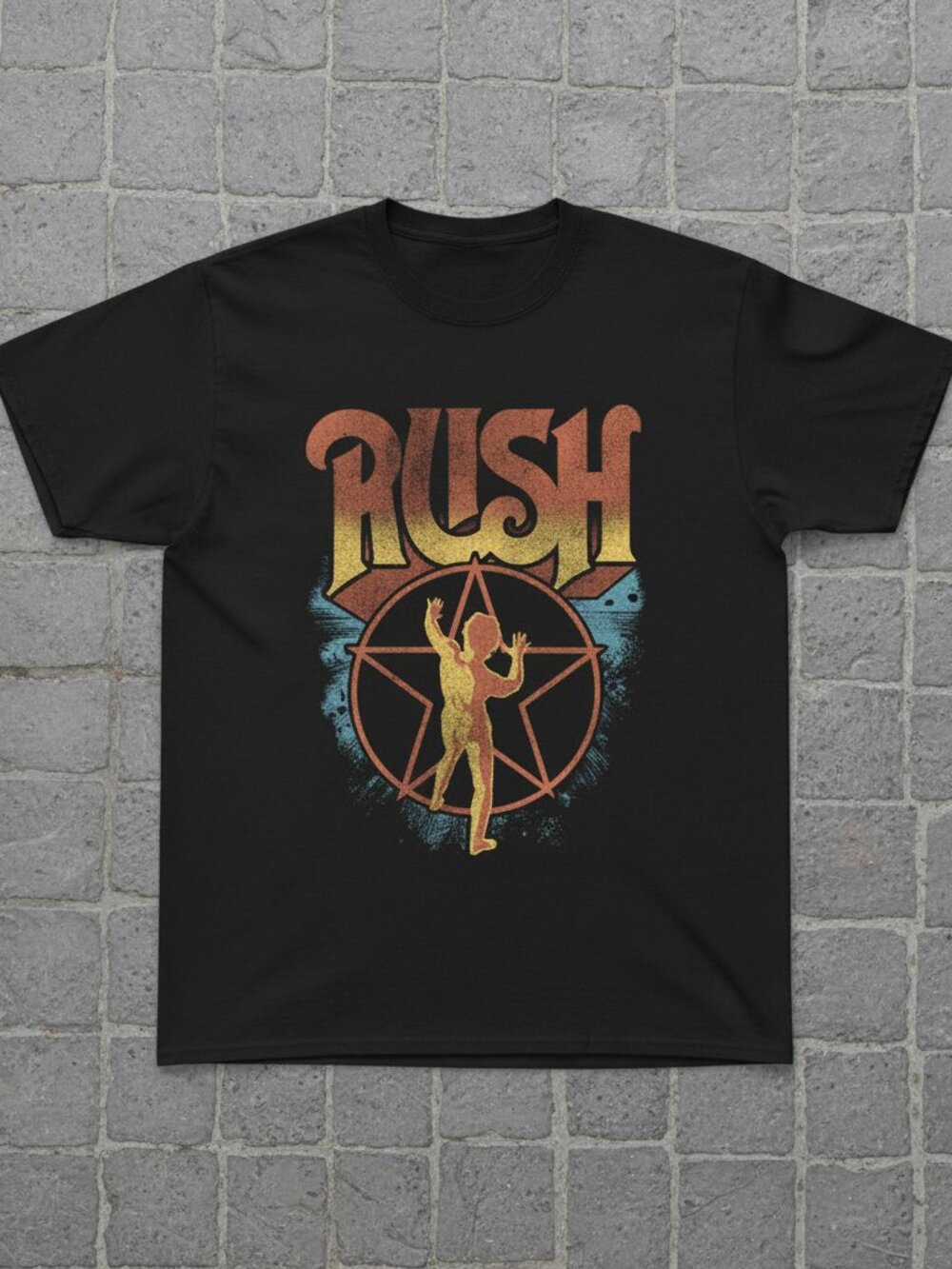 Rush Vintage Band Graphic Tee – Retro Progressive Rock Unisex Black T-Shirt